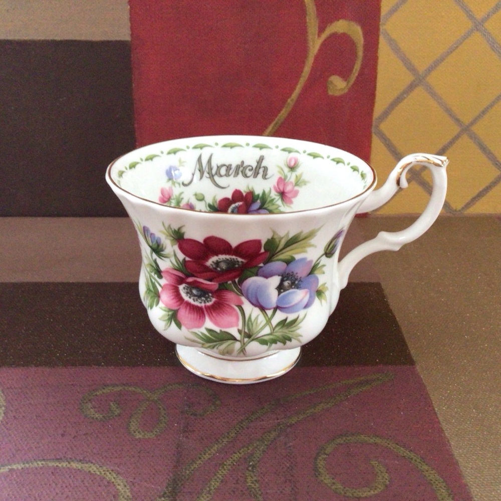 Royal Albert March Anemones Orphan Teacup NO SAUCER